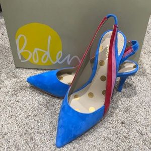 Boden sling back electric blue pumps